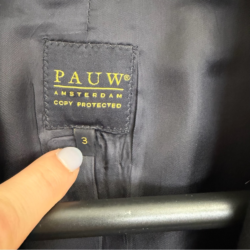 Pauw Amsterdam 100% Virgin Wool Longline Blazer Coat Size 3 (Large), Navy Blue - Picture 5 of 10